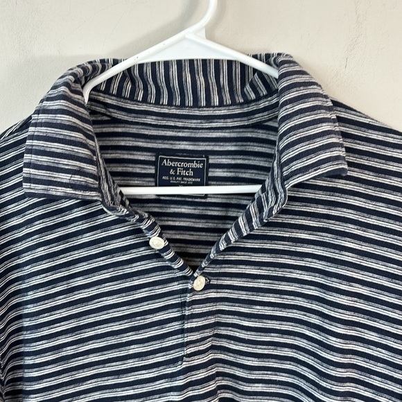 Abercrombie & Fitch striped golf polo shirt men size XL - Picture 2 of 6